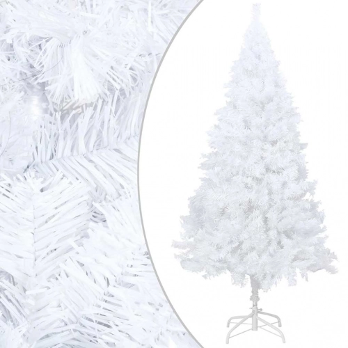 vidaXL izgaismota mākslīgā Ziemassvētku egle ar rotājumiem, 120cm, PVC