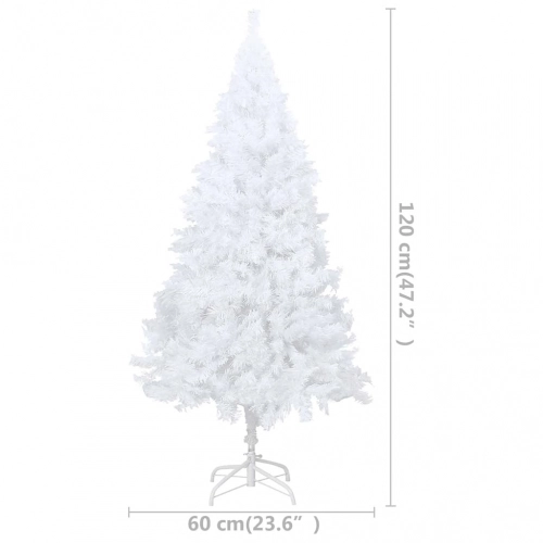 vidaXL izgaismota mākslīgā Ziemassvētku egle ar rotājumiem, 120cm, PVC