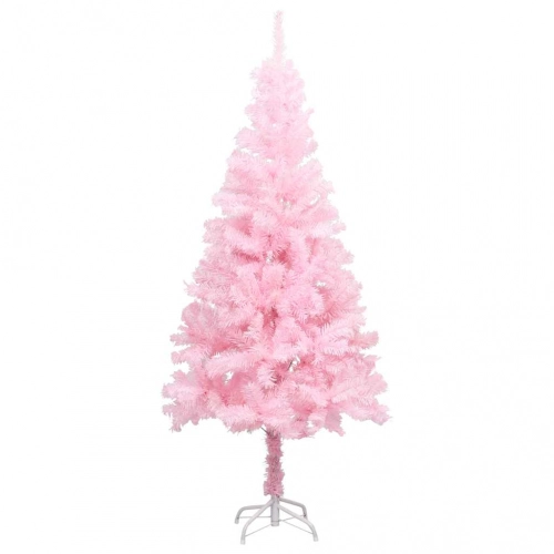 vidaXL izgaismota mākslīgā Ziemassvētku egle ar rotājumiem, 150cm, PVC
