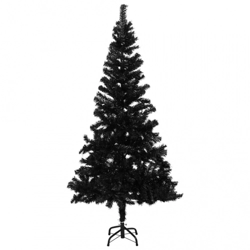 vidaXL izgaismota mākslīgā Ziemassvētku egle ar rotājumiem, 180cm, PVC