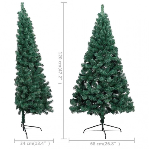 vidaXL izgaismota Ziemassvētku egle ar rotājumiem, zaļa, 120 cm
