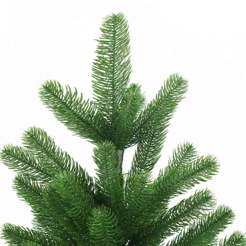vidaXL izgaismota Ziemassvētku egle ar rotājumiem, zaļa, 150 cm