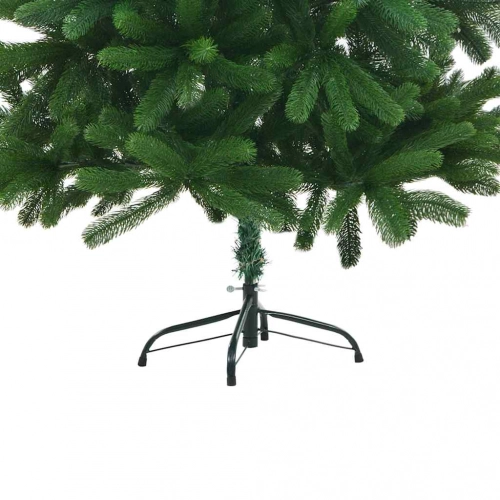 vidaXL izgaismota Ziemassvētku egle ar rotājumiem, zaļa, 150 cm