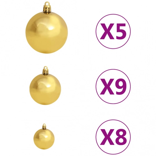 vidaXL izgaismota Ziemassvētku egle ar rotājumiem, zaļa, 150 cm