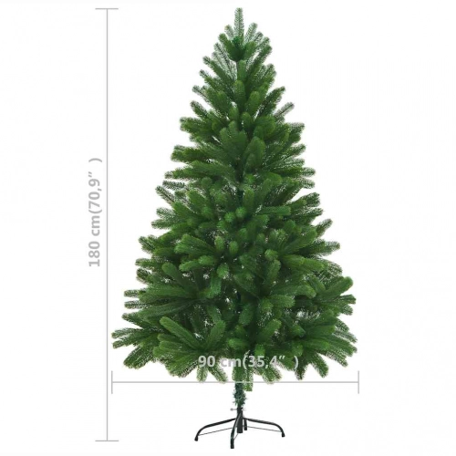 vidaXL izgaismota Ziemassvētku egle ar rotājumiem, zaļa, 150 cm