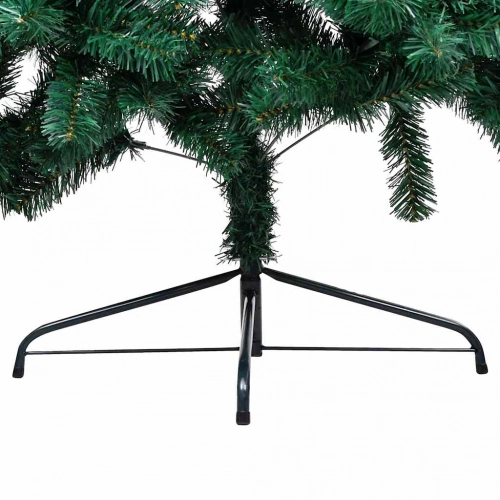 vidaXL izgaismota Ziemassvētku egle ar rotājumiem, zaļa, 180 cm