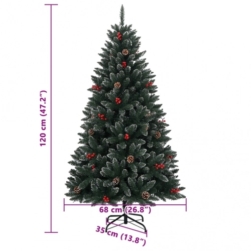 vidaXL mākslīgā Ziemassvētku egle, 120 cm, 150 LED