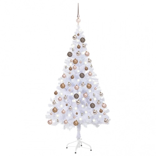 vidaXL mākslīgā Ziemassvētku egle ar rotājumiem, 120 cm, 230 zari
