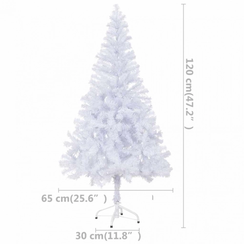 vidaXL mākslīgā Ziemassvētku egle ar rotājumiem, 120 cm, 230 zari