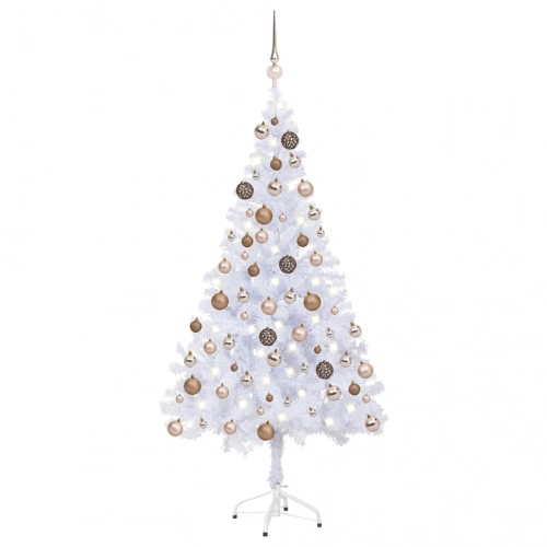 vidaXL mākslīgā Ziemassvētku egle ar rotājumiem, 150 cm, 380 zari
