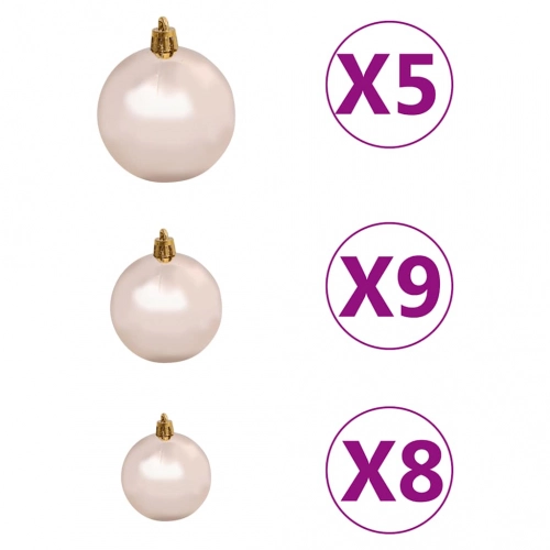 vidaXL mākslīgā Ziemassvētku egle ar rotājumiem, 180 cm, 564 zari