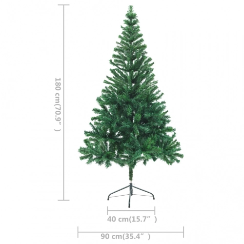 vidaXL mākslīgā Ziemassvētku egle ar rotājumiem, 180 cm, 564 zari
