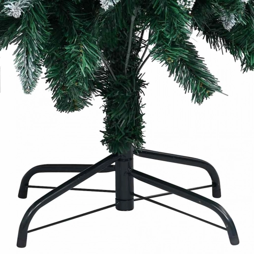 vidaXL mākslīgā Ziemassvētku egle ar rotājumiem un čiekuriem, 150 cm