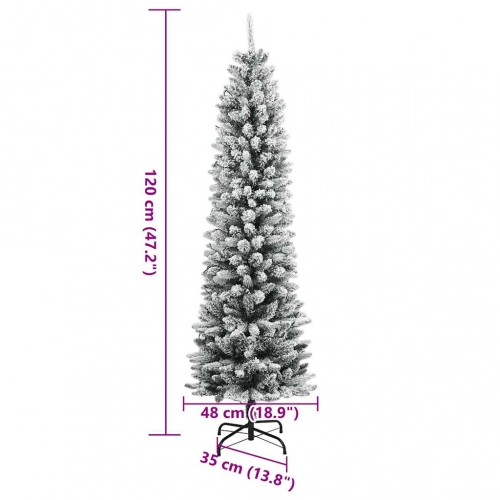 vidaXL mākslīgā Ziemassvētku egle ar sniegu, 120 cm, 150 LED