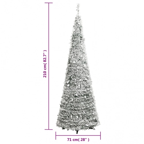 vidaXL mākslīgā Ziemassvētku egle ar sniegu, 200 LED, 210 cm
