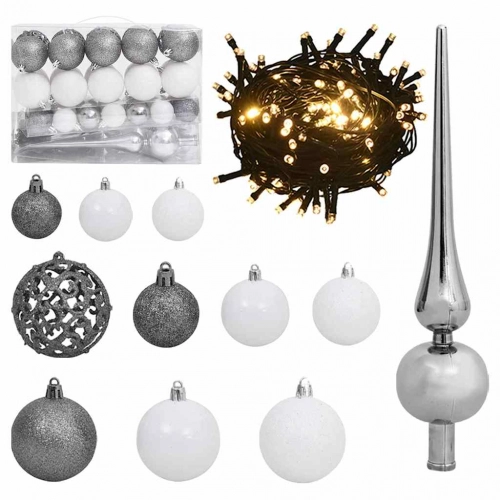 vidaXL mākslīgā Ziemassvētku egle ar sniegu un 150 LED, 150 cm