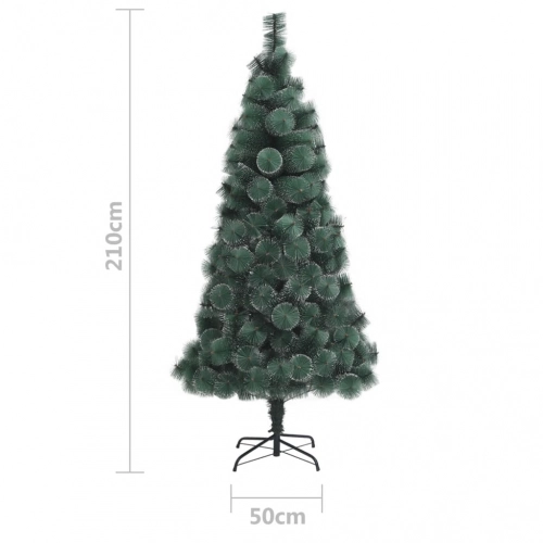 vidaXL mākslīgā Ziemassvētku egle ar statīvu, zaļa, 210 cm, PET