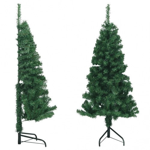 vidaXL mākslīgā Ziemassvētku egle, stūra, zaļa, 150 cm, PVC