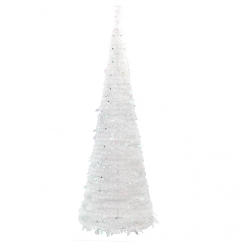 vidaXL mākslīgā Ziemassvētku eglīte, 100 LED, balta, 150 cm