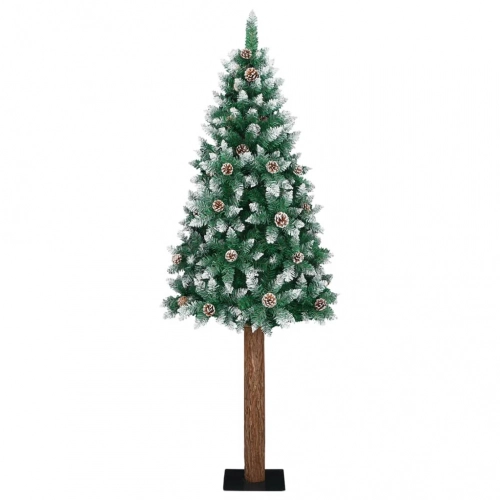 vidaXL Ziemassvētku egle ar dabīgu koku un sniegu, zaļa, 150 cm