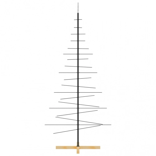 vidaXL Ziemassvētku eglīte, metāls, koka pamatne, melna, 180 cm