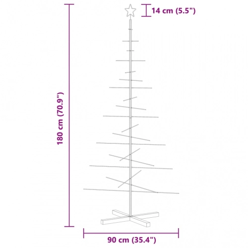 vidaXL Ziemassvētku eglīte, metāls, koka pamatne, melna, 180 cm