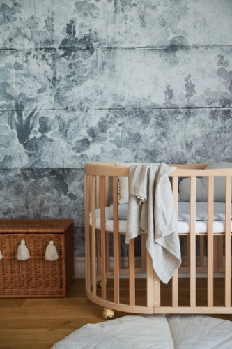 Waldin Łóżeczko Dziecięce Owalne 7w1 z Materacem Natural