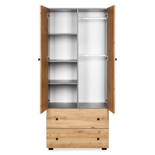 Wardrobe Klups PAULINE GRAPHITE-OAK