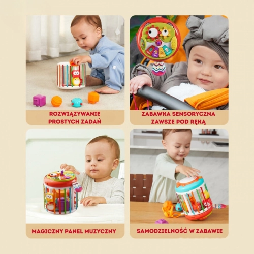 WOOPIE BABY Walec Kostka Sensoryczna Interaktywny Bębenek