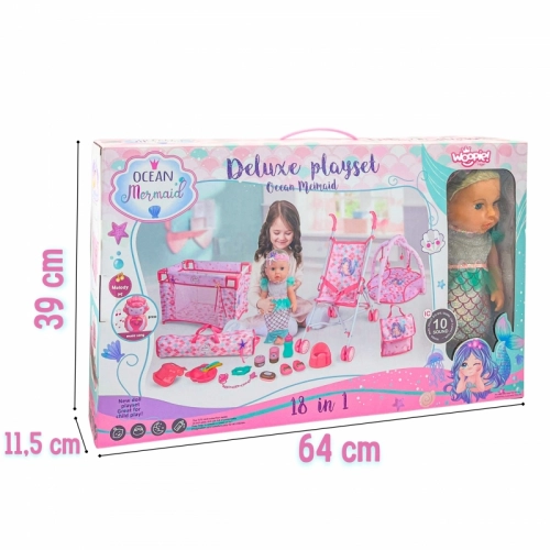 WOOPIE ROYAL Lalka Bobas Syrenka 18 Akcesorii