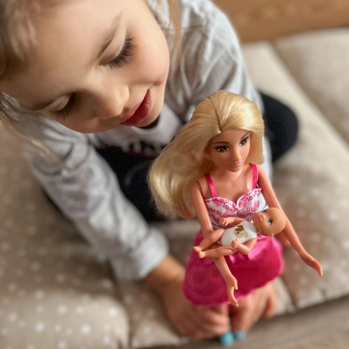 WOOPIE ROYAL Lalka Lily Bobas Krzesełko do Karmienia Zestaw Akcesoria