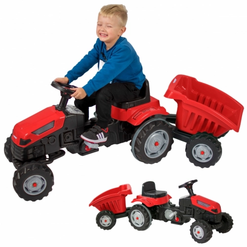 WOOPIE Traktors uz pedāļiem Farmer GoTrac MAXI ar piekabi