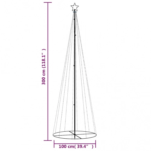 Ziemassvētku Egle, 310 Krāsainas Led Lampiņas, 100X300 Cm Vidaxl