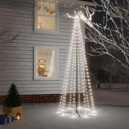 Ziemassvētku Egle, 310 Vēsi Baltas Led Lampiņas, 100X300 Cm Vidaxl