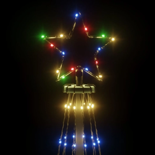 Ziemassvētku Egle, 732 Krāsainas Led Lampiņas, 160X500 Cm Vidaxl