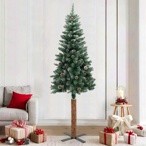 Ziemassvētku Egle Ar Dabīgu Koku Un Sniegu, Zaļa, 210 Cm Vidaxl