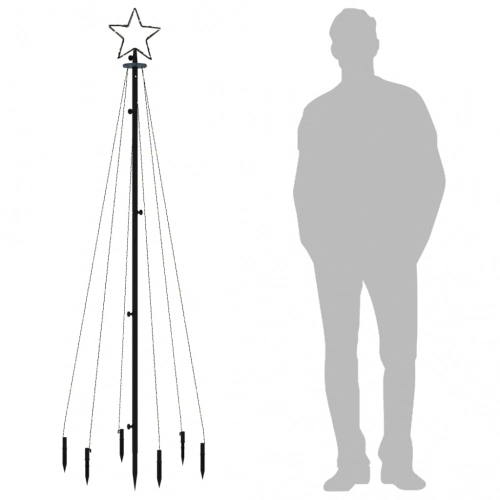 Ziemassvētku Egle Ar Pīķi, 108 Krāsainas Led, 180 Cm Vidaxl