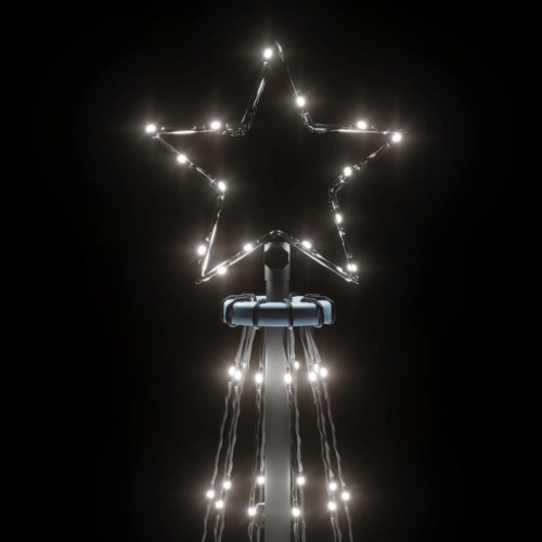 Ziemassvētku Egle Ar Pīķi, 108 Vēsi Baltas Led, 180 Cm Vidaxl