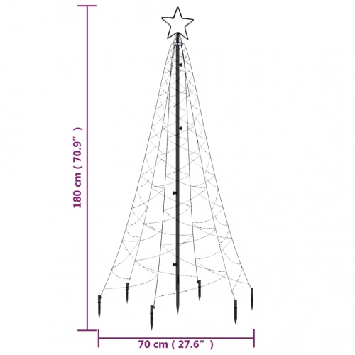 Ziemassvētku Egle Ar Pīķi, 200 Vēsi Baltas Led, 180 Cm Vidaxl