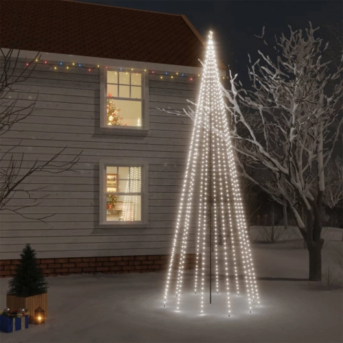 Ziemassvētku Egle Ar Pīķi, 732 Vēsi Baltas Led, 500 Cm Vidaxl