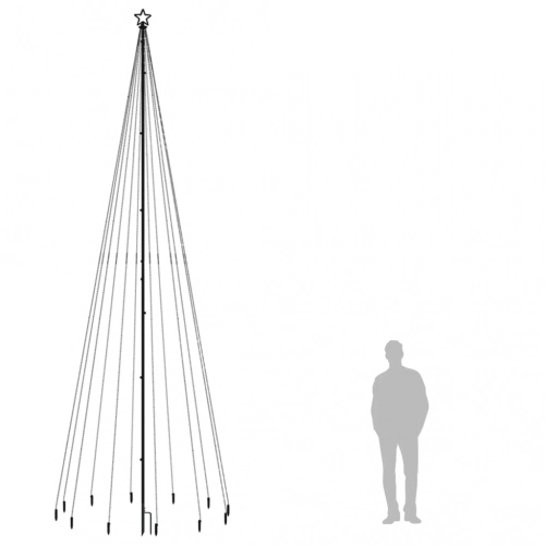 Ziemassvētku Egle Ar Pīķi, 732 Vēsi Baltas Led, 500 Cm Vidaxl