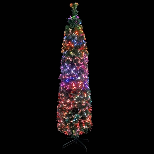 Ziemassvētku Egle Ar Statīvu, Šaura, 150 Cm, Optiskā Šķiedra Vidaxl