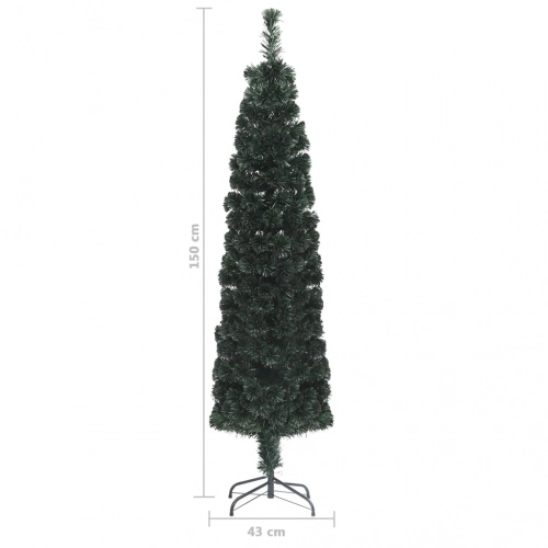 Ziemassvētku Egle Ar Statīvu, Šaura, 150 Cm, Optiskā Šķiedra Vidaxl