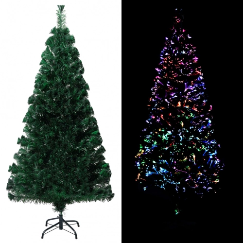 Ziemassvētku Egle Ar Statīvu, Zaļa, 150 Cm, Optiskā Šķiedra Vidaxl