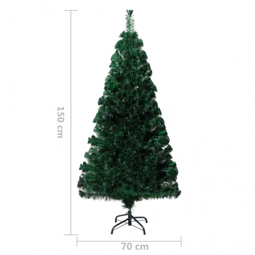 Ziemassvētku Egle Ar Statīvu, Zaļa, 150 Cm, Optiskā Šķiedra Vidaxl