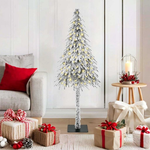 Ziemassvētku Eglīte Ar Led Sloksnes Lukturiem Balts 120 Cm Pe Vidaxl