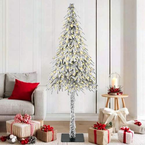Ziemassvētku Eglīte Ar Led Sloksnes Lukturiem Balts 180 Cm Pe Vidaxl