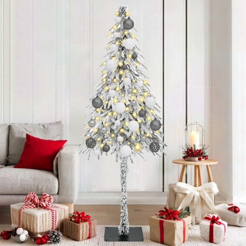 Ziemassvētku Eglīte Ar Led Sloksnes Lukturiem Balts 180 Cm Pe Vidaxl
