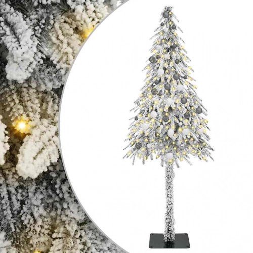 Ziemassvētku Eglīte Ar Led Sloksnes Lukturiem Balts 210 Cm Pe Vidaxl