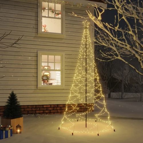 Ziemassvētku Eglīte Ar Metāla Kātu, 500 Silti Baltas Led, 3 M Vidaxl